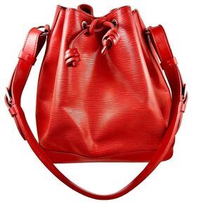 Vintage Louis Vuitton Crossbody or Shoulder Bucket Bag Petit Noe Red Epi Leather